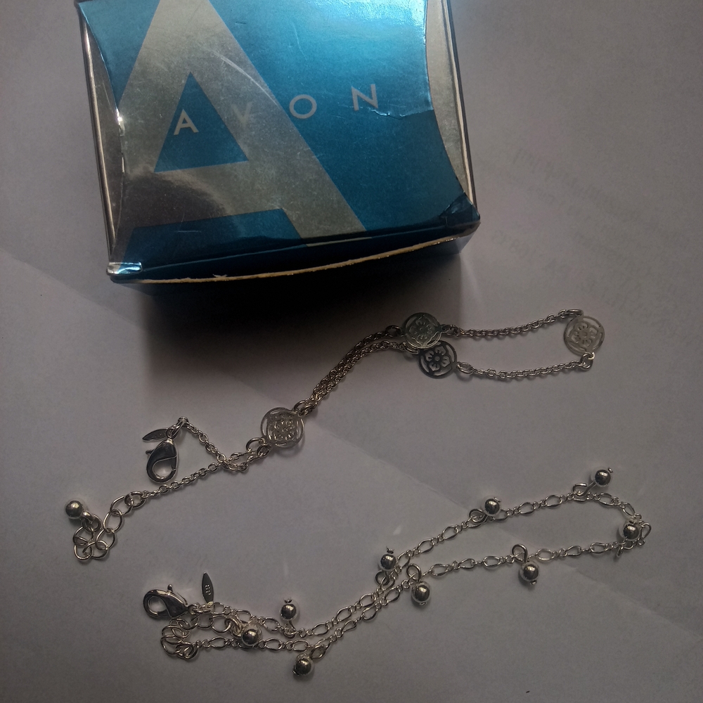 Avon Silver Charm Bracelet Set